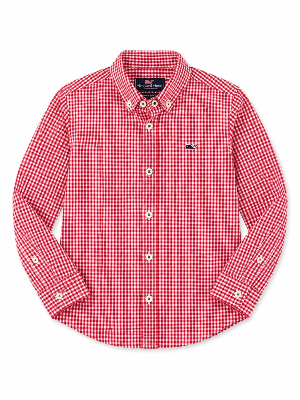 Vineyard Vines Red & White Gingham Button-Down Shirt for Kids